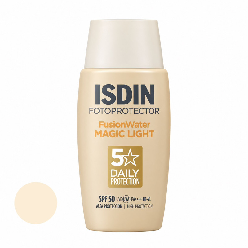 کرم ضد آفتاب ایزدین مدل Magic حجم 50 میلی‌لیتر با SPF 50 و PA++++، مات، رنگی و محافظت در برابر اشعه UVB مناسب انواع پوست صورت