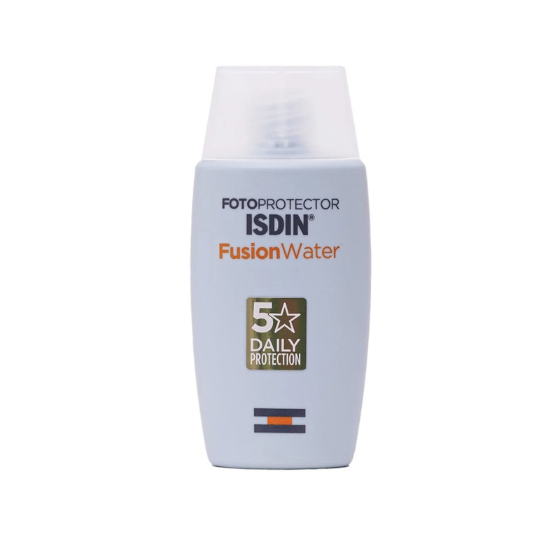 کرم ضد آفتاب بدون رنگ ایزدین SPF 50 مدل فیوژن واتر مناسب انواع پوست حجم 50 میلی‌لیتر