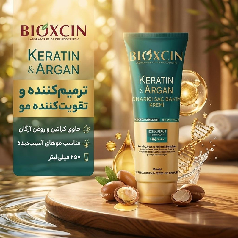 ماسک مو بیوکسین مدل keratin argan حجم 250 میلی لیتر