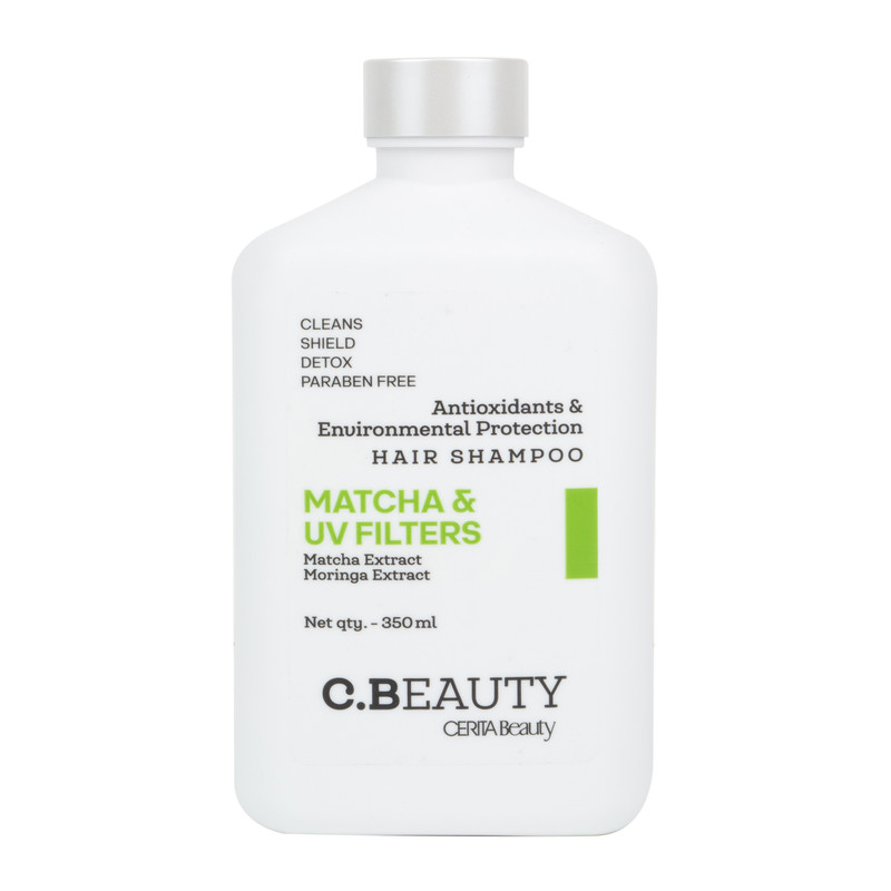 شامپو تقویت‌کننده مو سریتا مدل Matcha & Uv Filters، بدون پارابن، با قابلیت محافظت در برابر اشعه ماوراء بنفش، پاکسازی ملایم، مناسب موهای معمولی، حجم 350 میلی‌لیتر